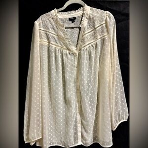 Torrid Cream Button-Up Blouse